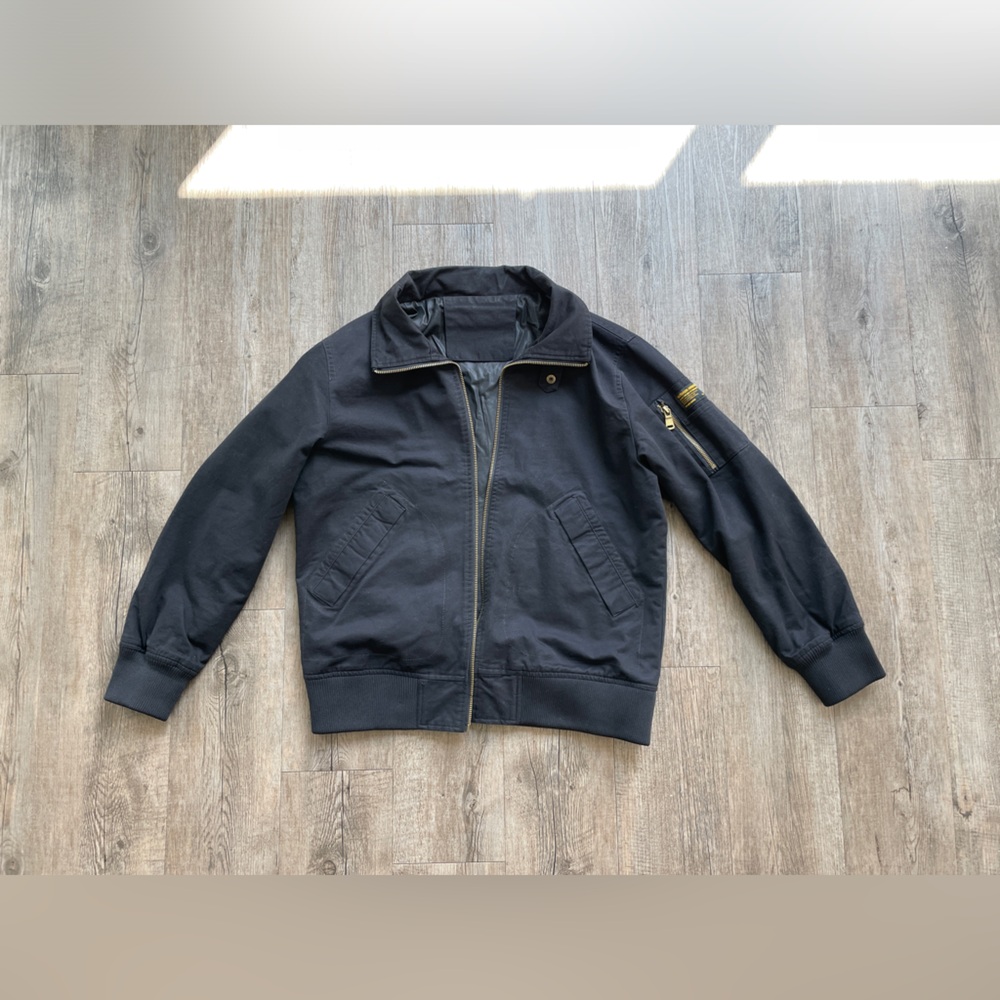 Black Military-Style Bomber Jacket